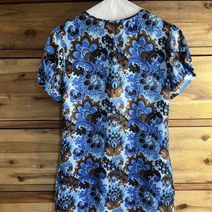 J.Crew Peacock Paisley Print Silk Emma Dress Vintage Size 4